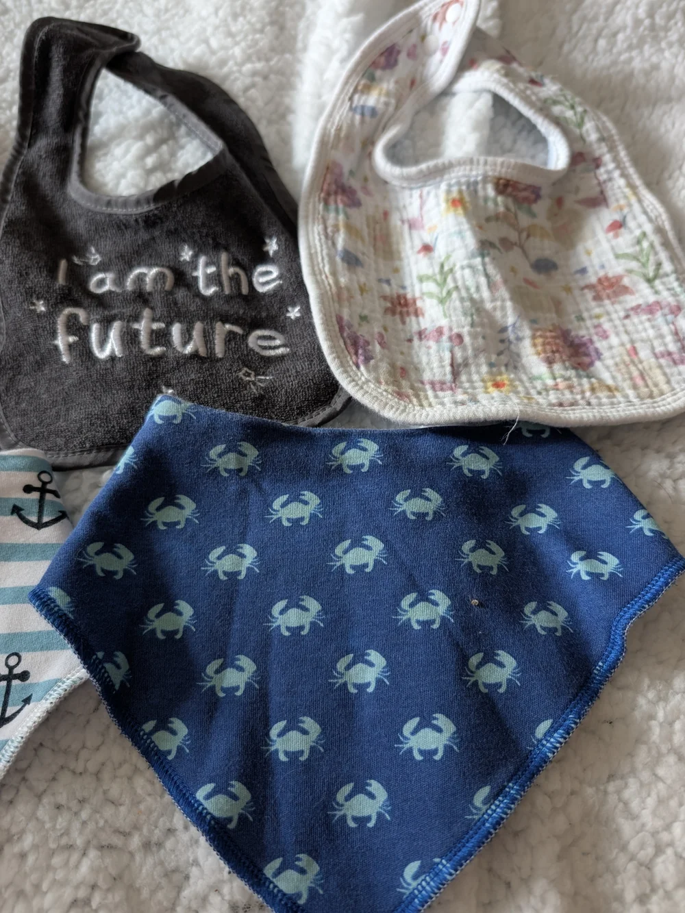 I am the future Gray Baby Bib - Unbranded